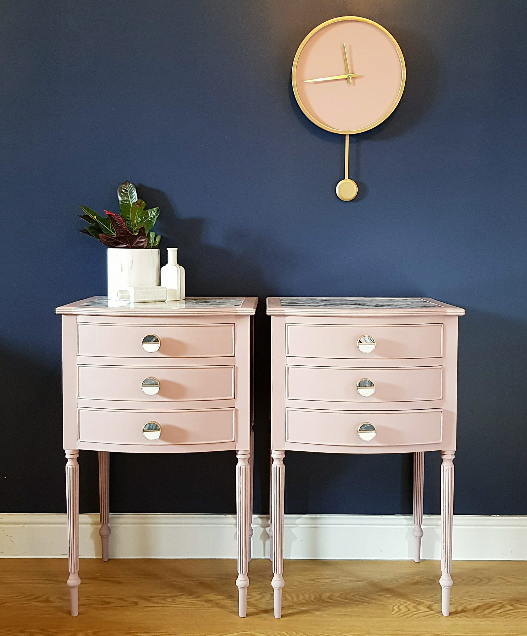Blush Pink Pair of Bedside Tables