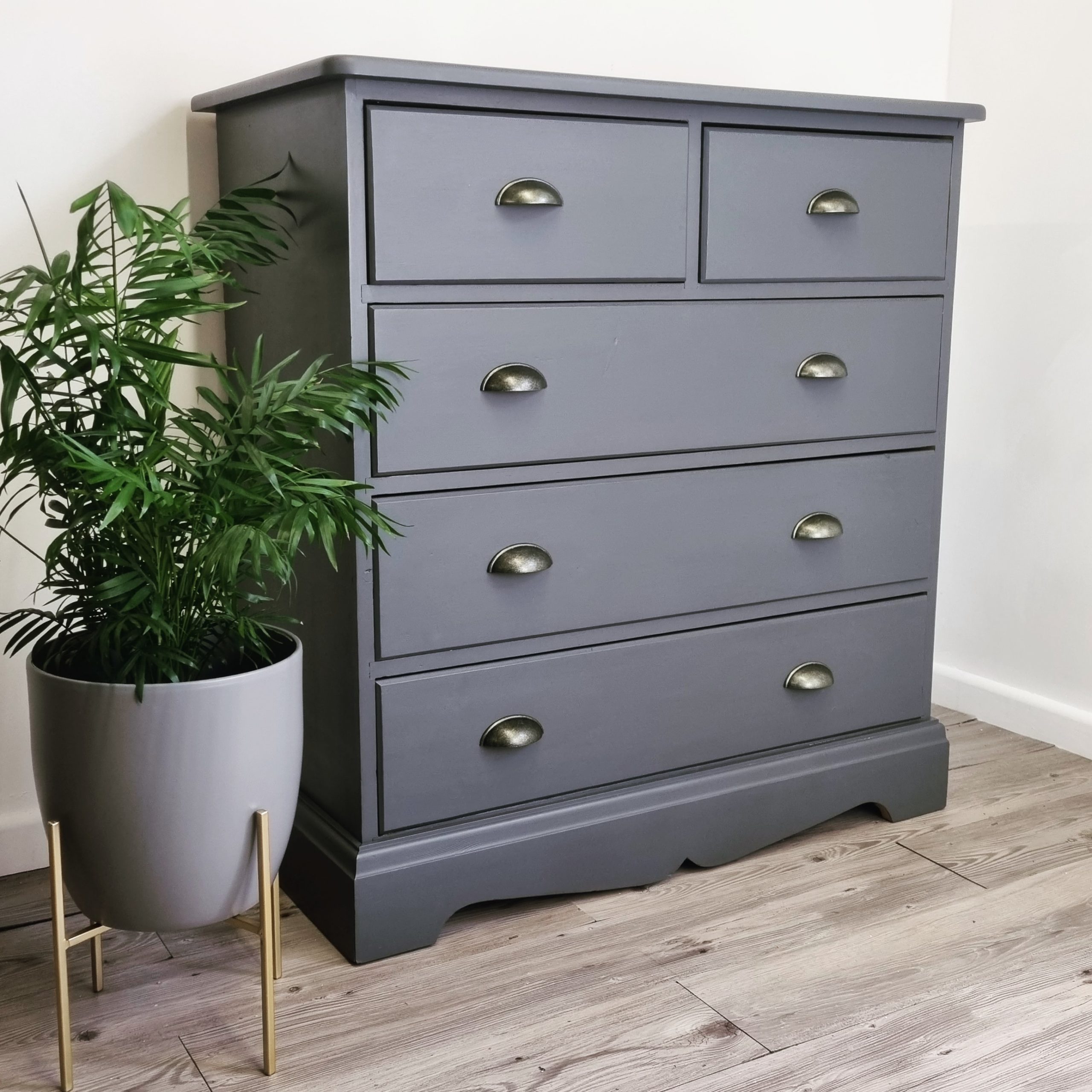 Slate grey painted chest of drawers