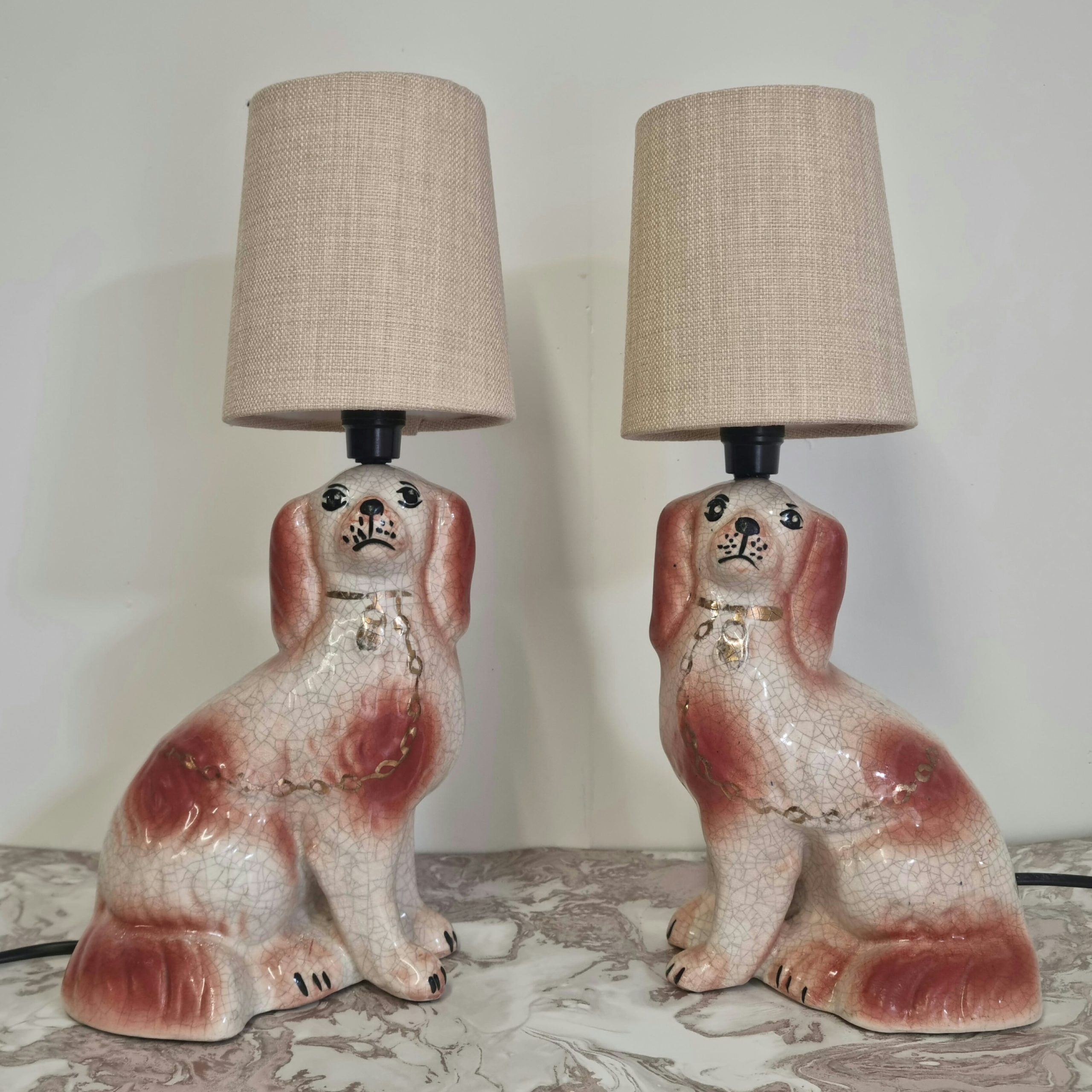 pair of spaniel lamps