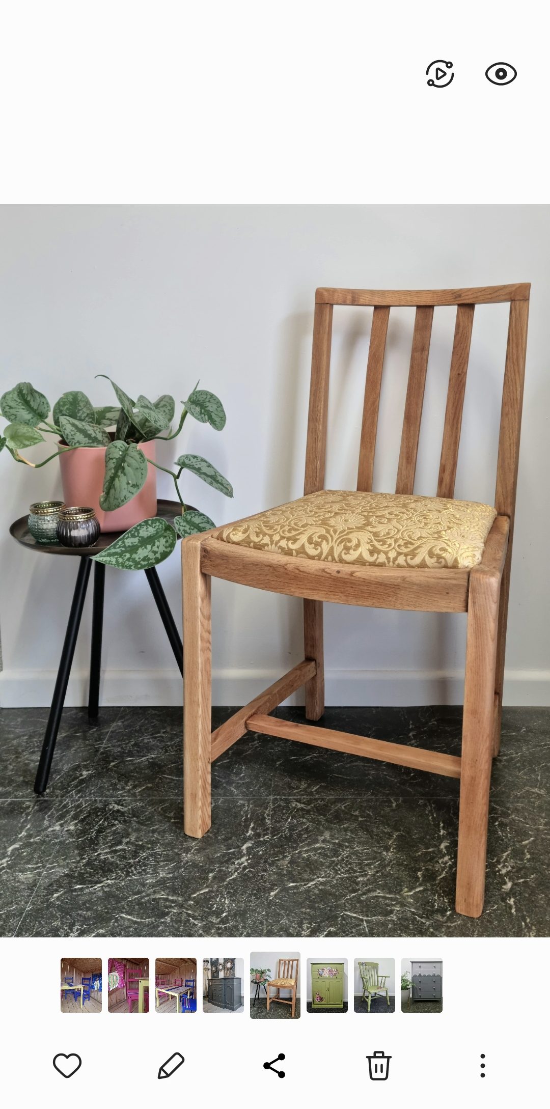 Sanded and Reupholstered Chair