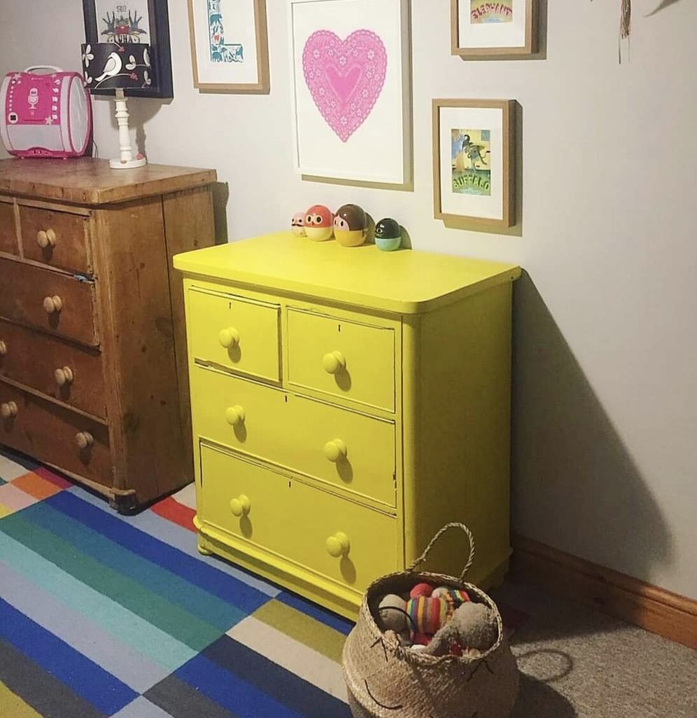 Yellow Farmhouse Chest of Drawers