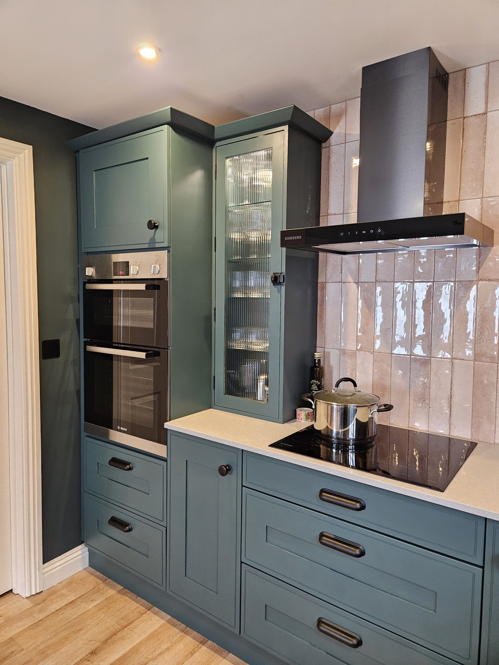 Harley Green Kitchen - reeded cabinet