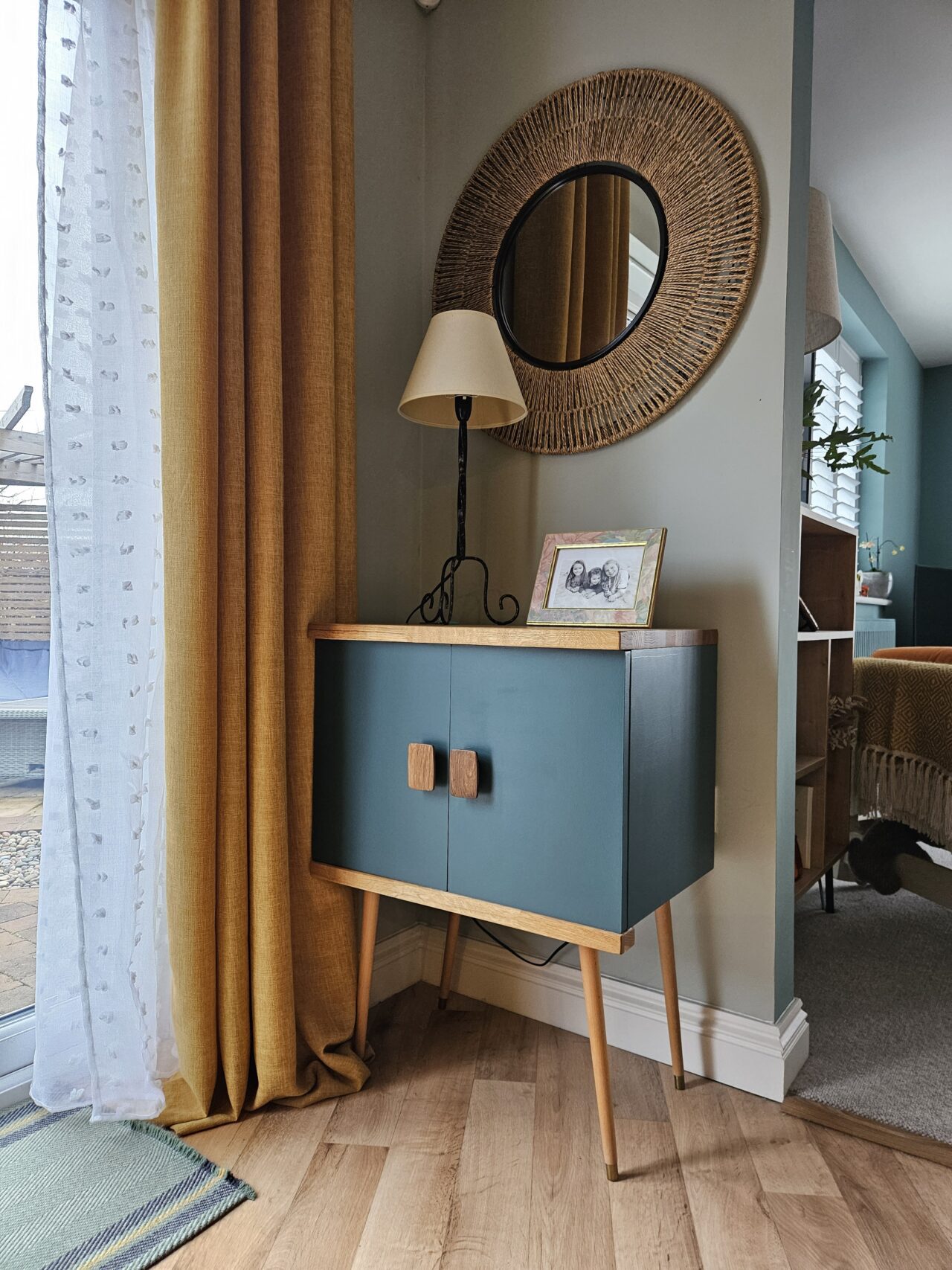 Harley green record cabinet