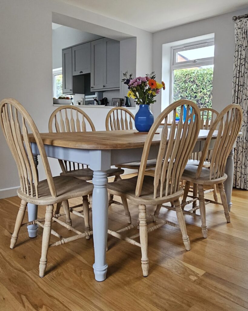 dining table and chairs - hand painted furniture - A Twist of Somerset - commission painting dining table and chairs - hand painted furniture - A Twist of Somerset - commission painting