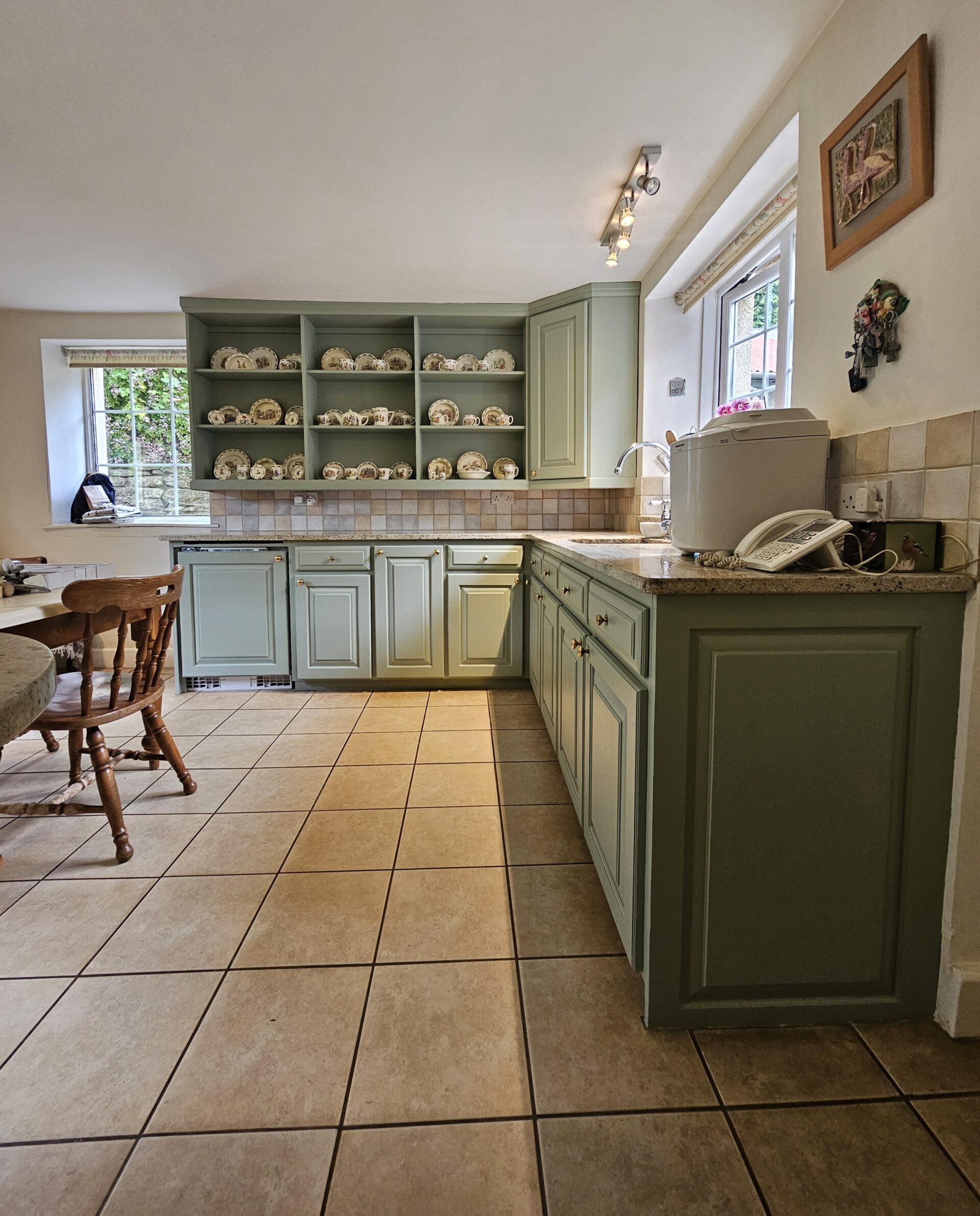 Boringdon Green - Sage - hand painted kitchen transformation - A Twist of Somerset - commission painting