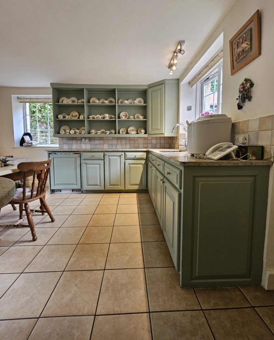 Boringdon Green - Sage - hand painted kitchen transformation - A Twist of Somerset - commission painting