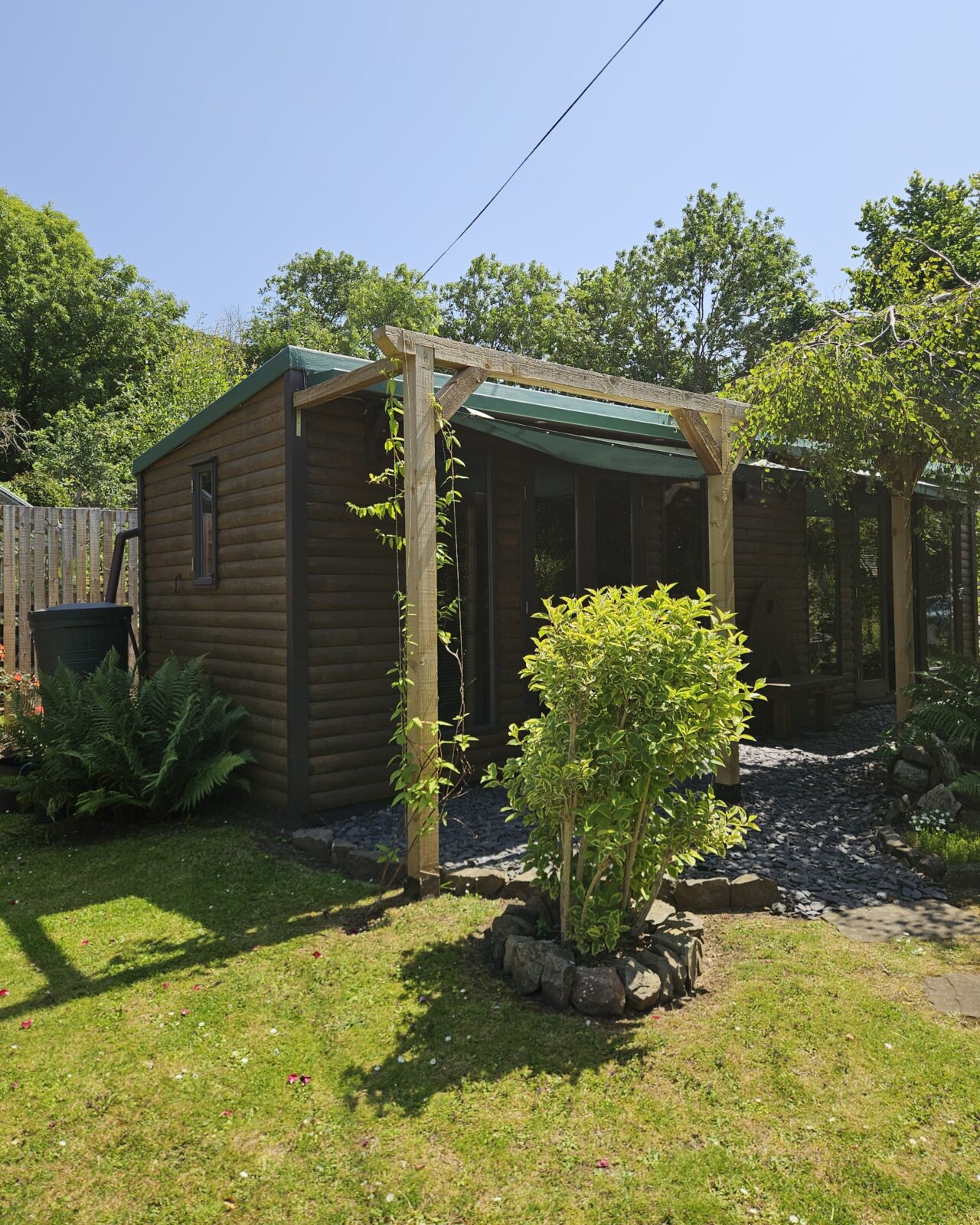 garden office room - oak stained - hand painted - A Twist of Somerset - painting commission