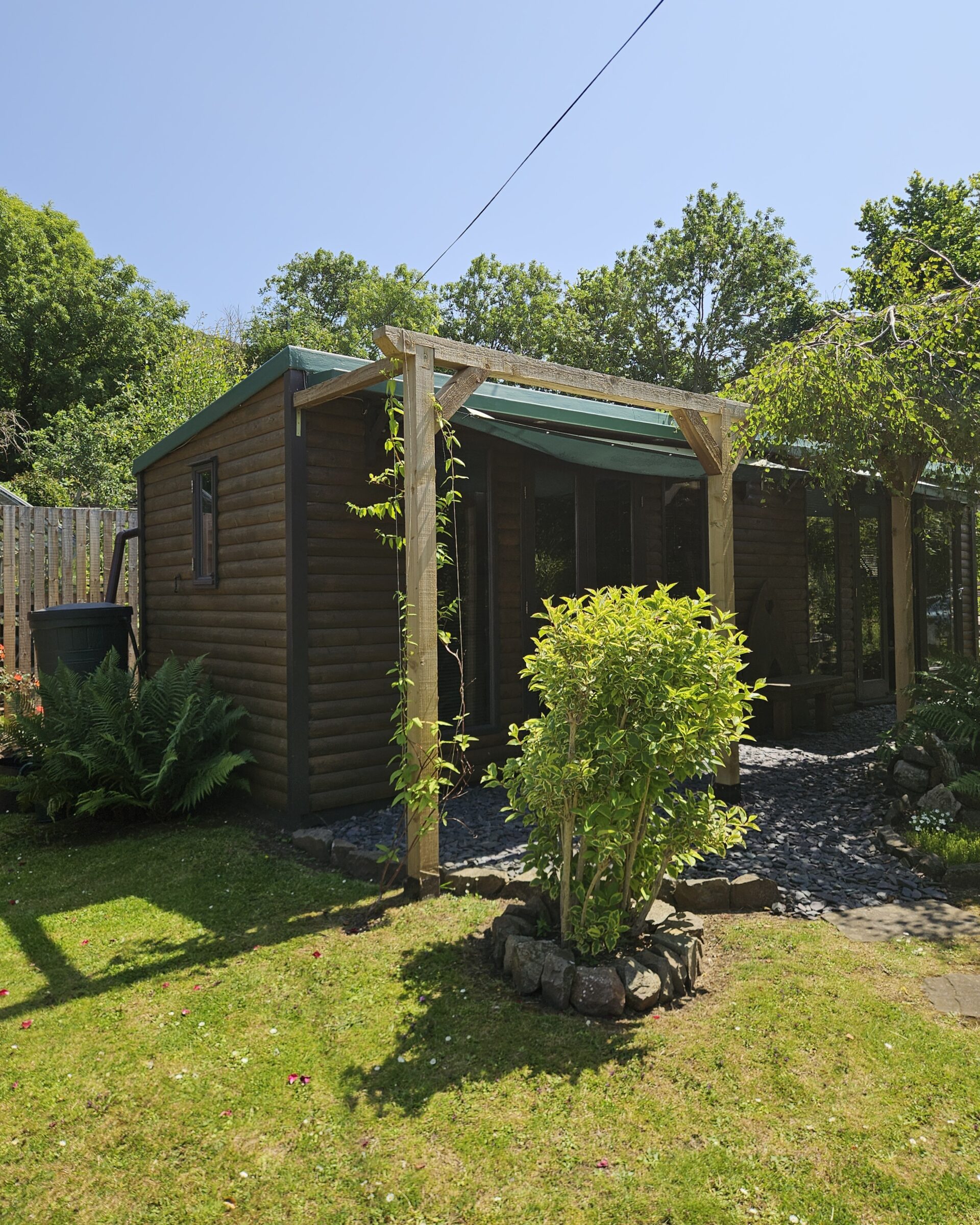 garden office room - oak stained - hand painted - A Twist of Somerset - painting commission