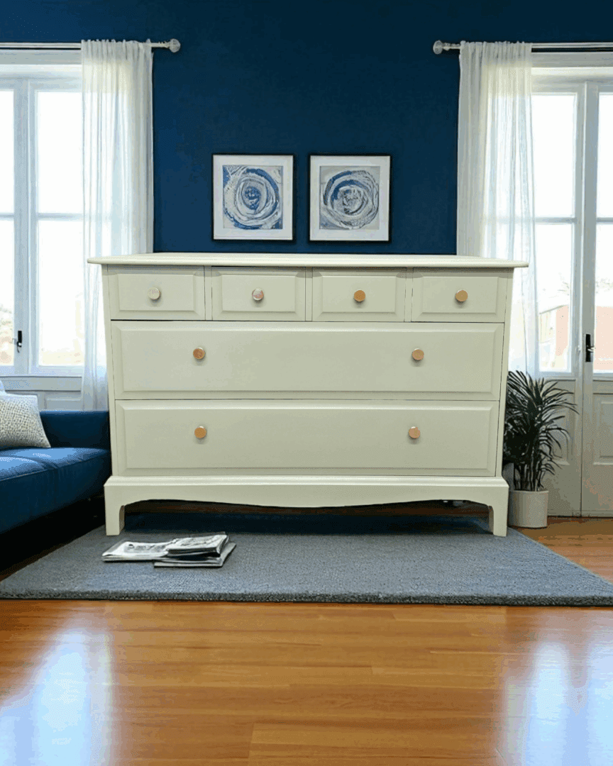 stag chest of drawers - boringdon green - sage - hand painted furniture - A Twist of Somerset - painting commission