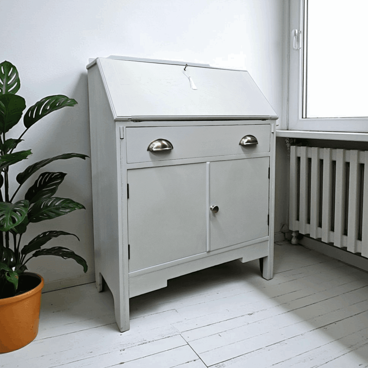 pale wedgewood - blue bureau - hand painted furniture - A Twist of Somerset - commission painting