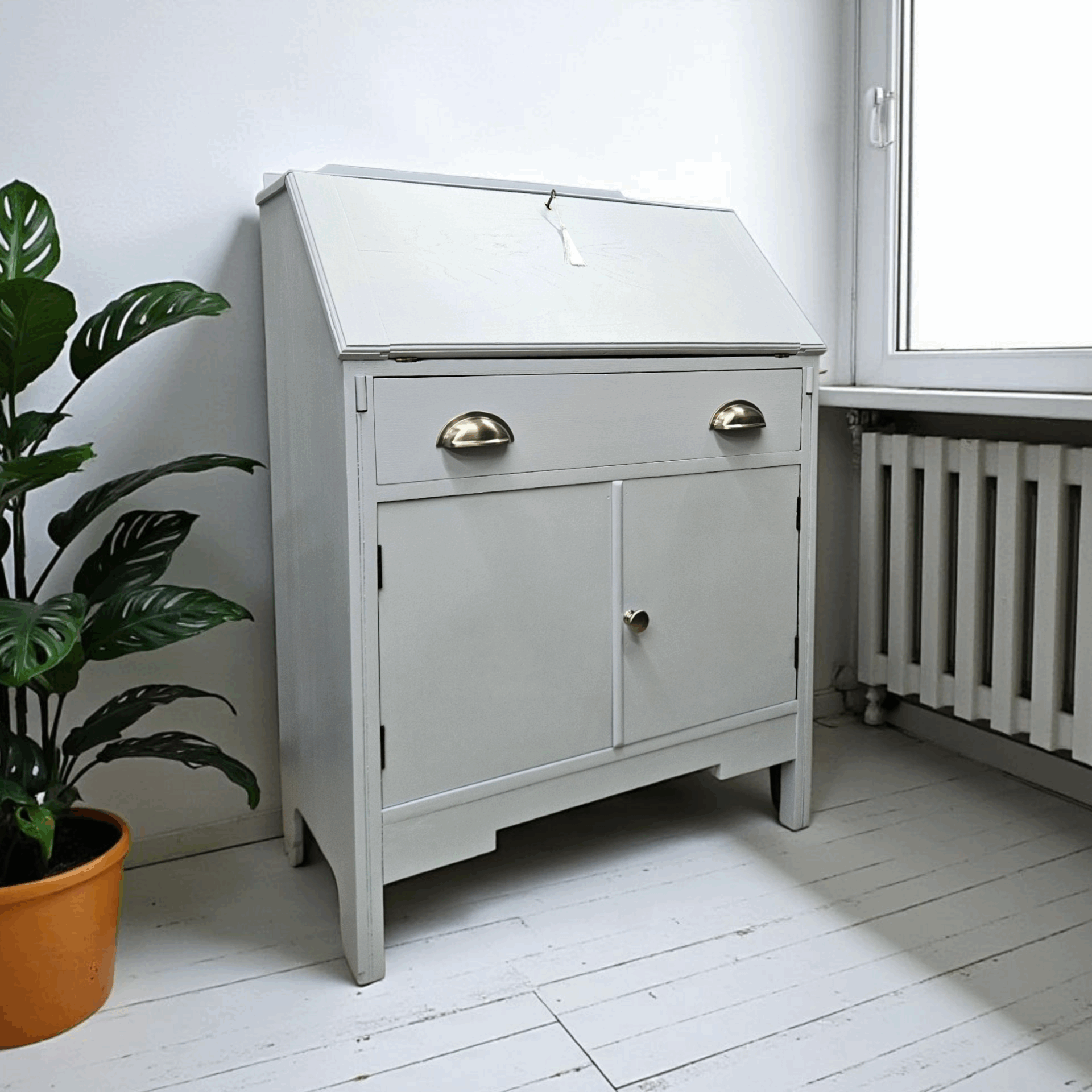 pale wedgewood - blue bureau - hand painted furniture - A Twist of Somerset - commission painting