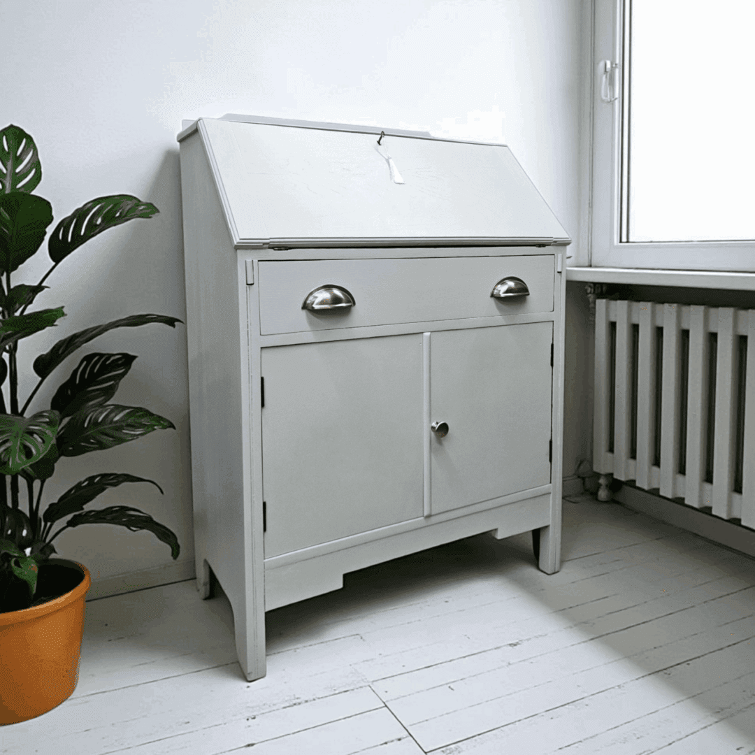 pale wedgewood - blue bureau - hand painted furniture - A Twist of Somerset - commission painting