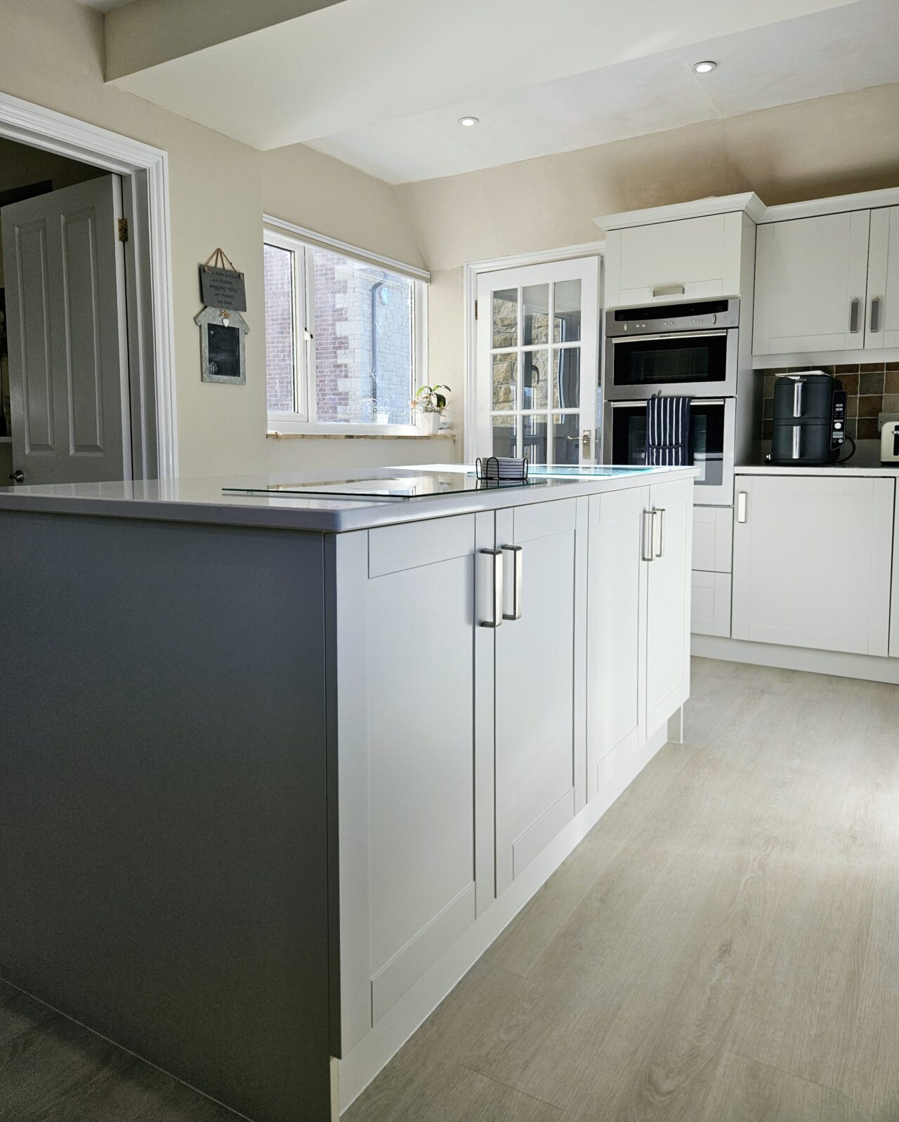 slaked lime deep - hand painted kitchen transformation - A Twist of Somerset - commission painting - Cupboard Cabinet Makeover