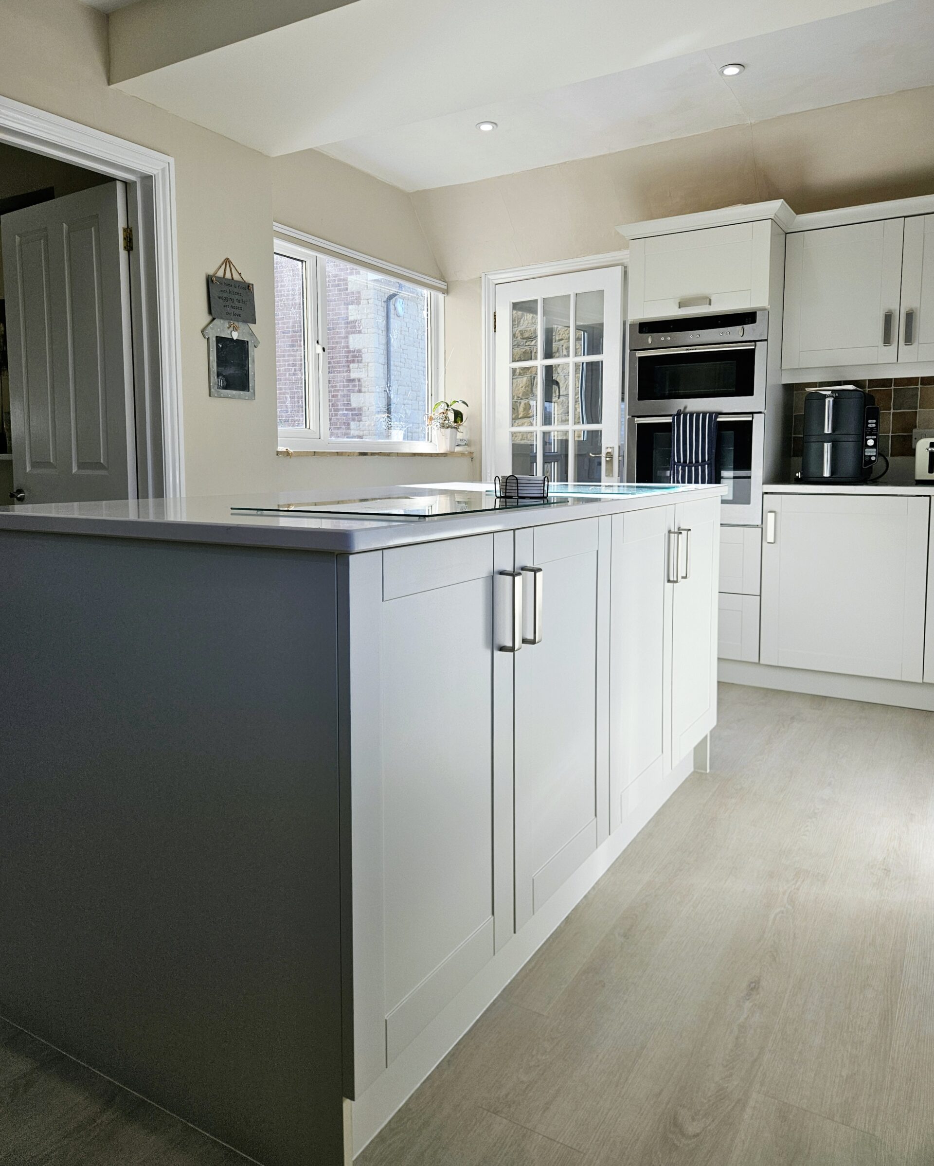 slaked lime deep - hand painted kitchen transformation - A Twist of Somerset - commission painting - Cupboard Cabinet Makeover