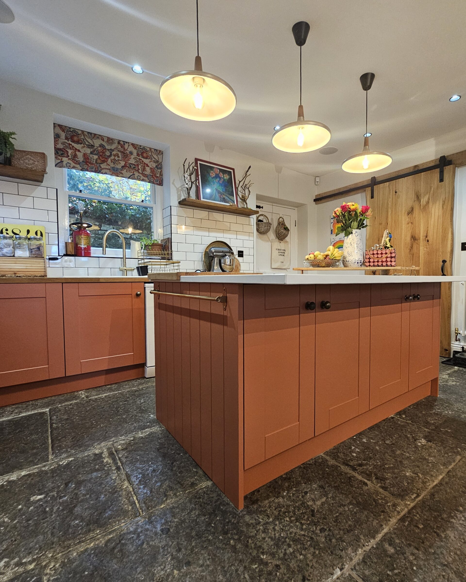 tuscan red - hand painted kitchen transformation - A Twist of Somerset - commission painting - Cupboard Cabinet Makeover
