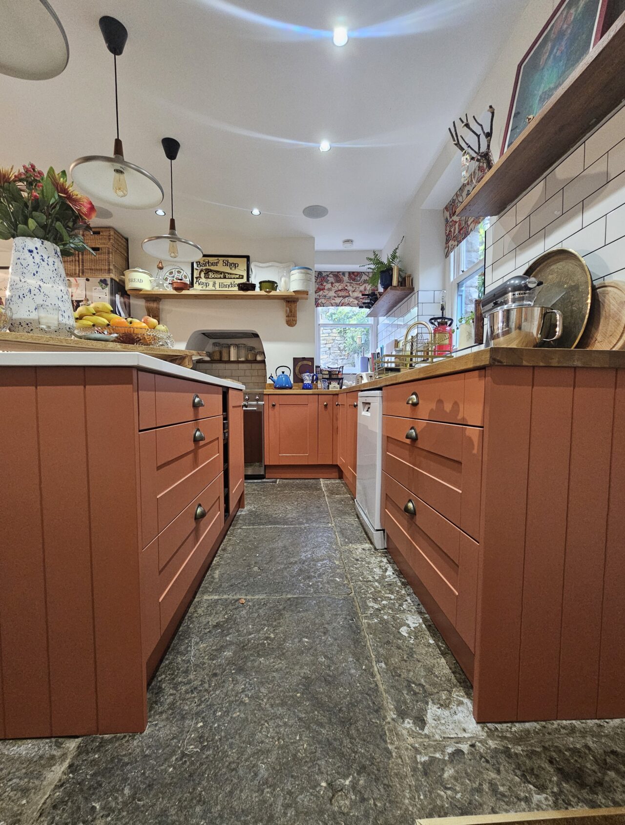 tuscan red - hand painted kitchen transformation - A Twist of Somerset - commission painting - Cupboard Cabinet Makeover