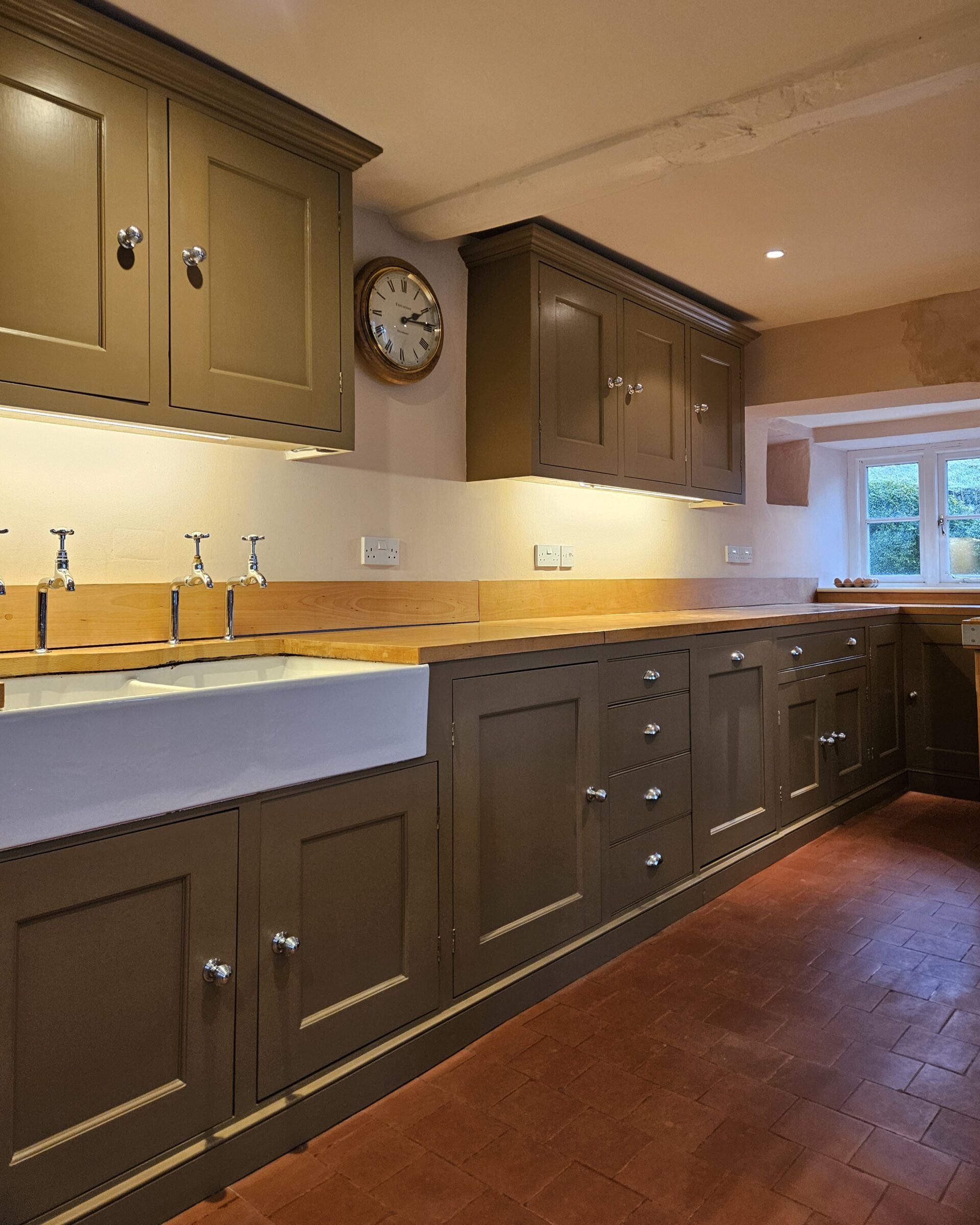 Wainscoat - Brown - hand painted kitchen transformation - A Twist of Somerset - commission painting - Cupboard Cabinet Makeover