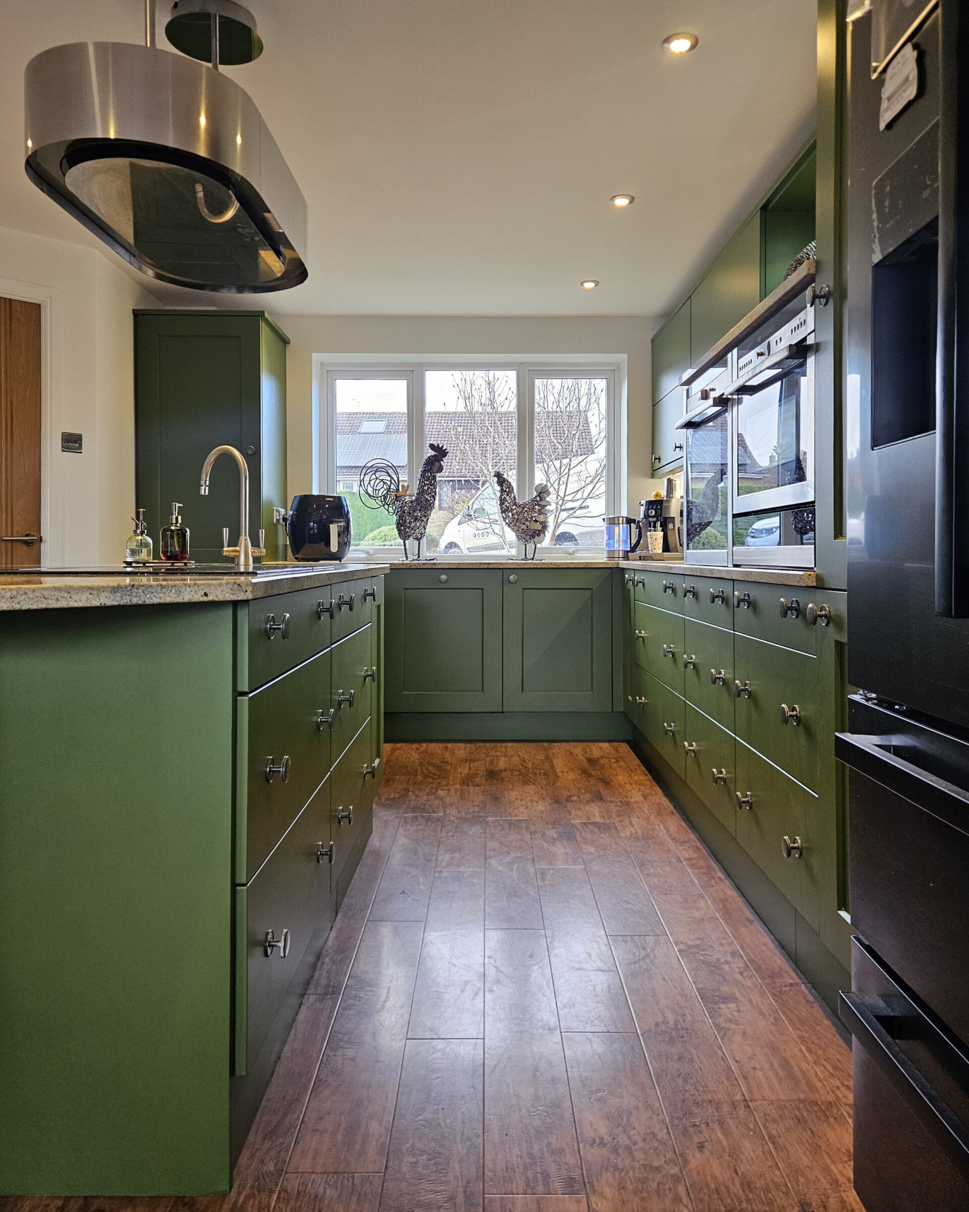 Jewel Beetle - green - hand painted kitchen transformation - A Twist of Somerset - commission painting - Cupboard Cabinet Makeover