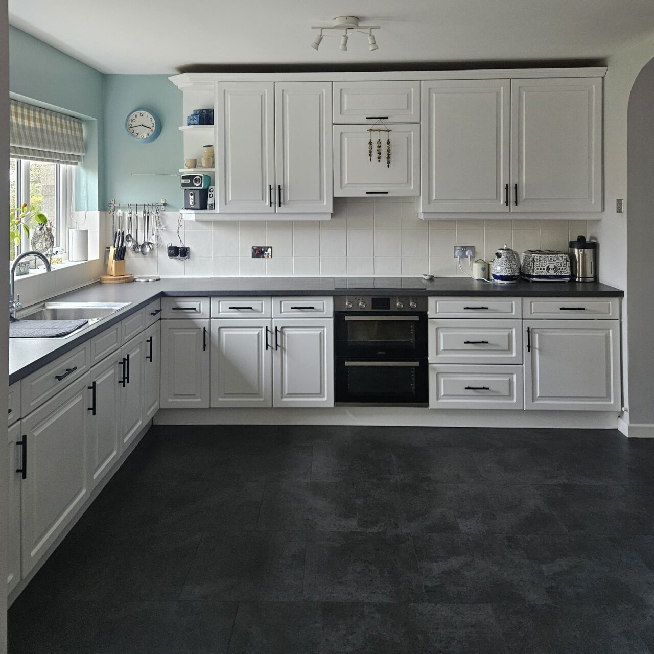 loft white - hand painted kitchen transformation - A Twist of Somerset - commission painting - Cupboard Cabinet Makeover