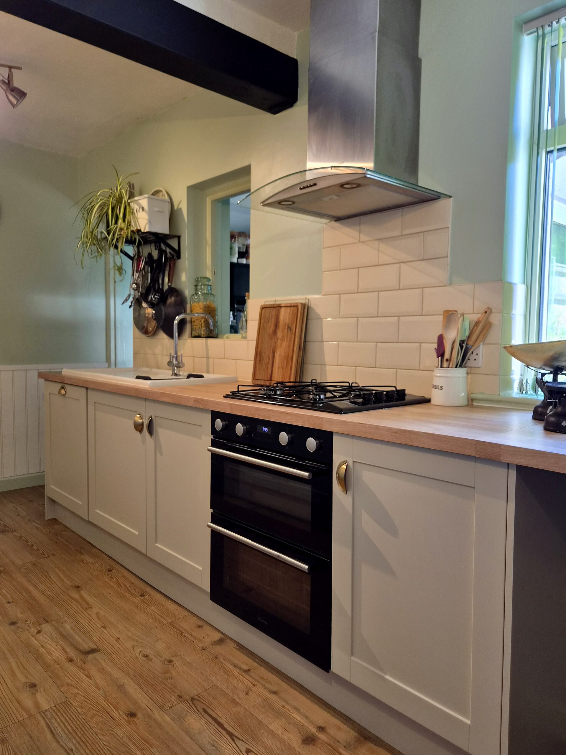 portland stone - hand painted kitchen transformation - A Twist of Somerset - commission painting - Cupboard Cabinet Makeover
