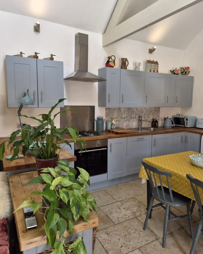 barn conversion - bone china blue - hand painted kitchen transformation - A Twist of Somerset - commission painting - Cupboard Cabinet Makeover