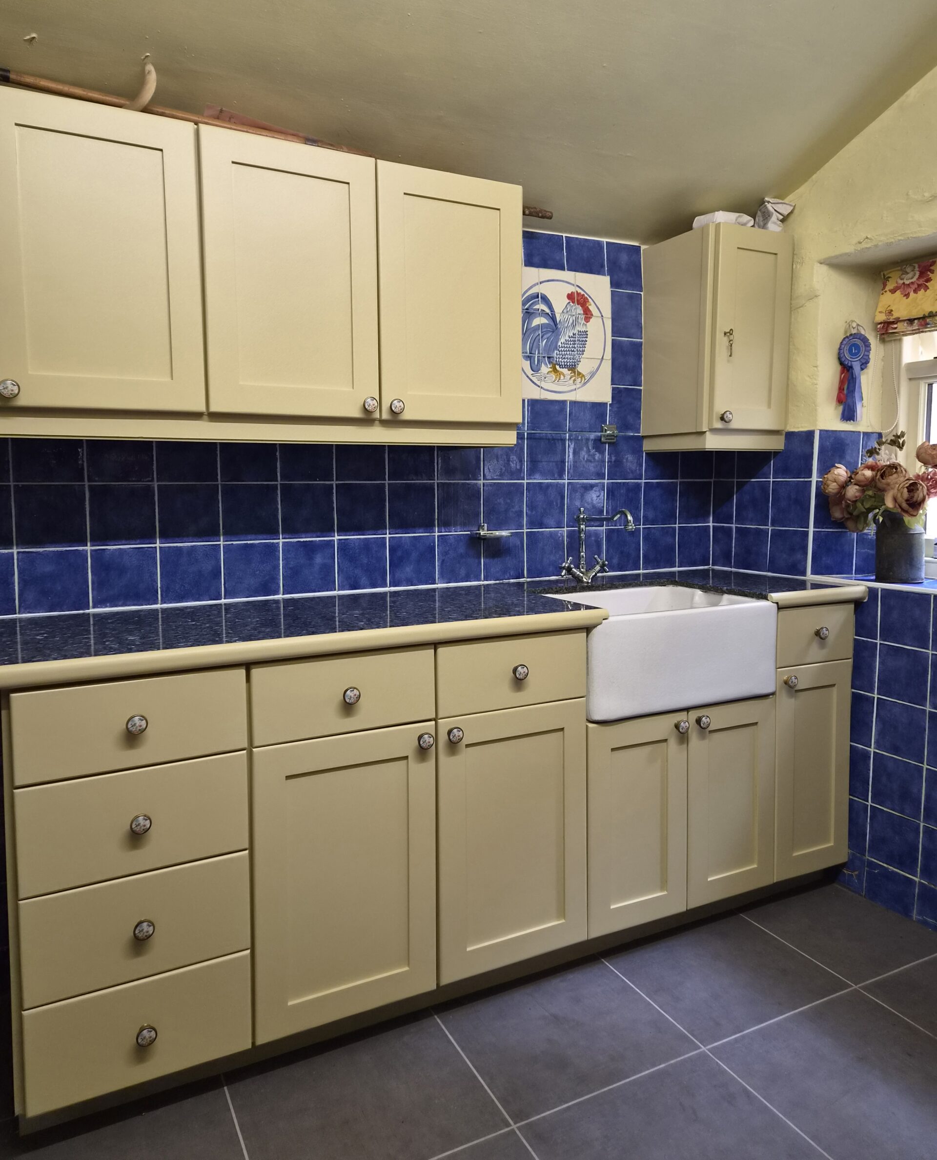 oak apple - yellow - hand painted kitchen transformation - A Twist of Somerset - commission painting - Cupboard Cabinet Makeover