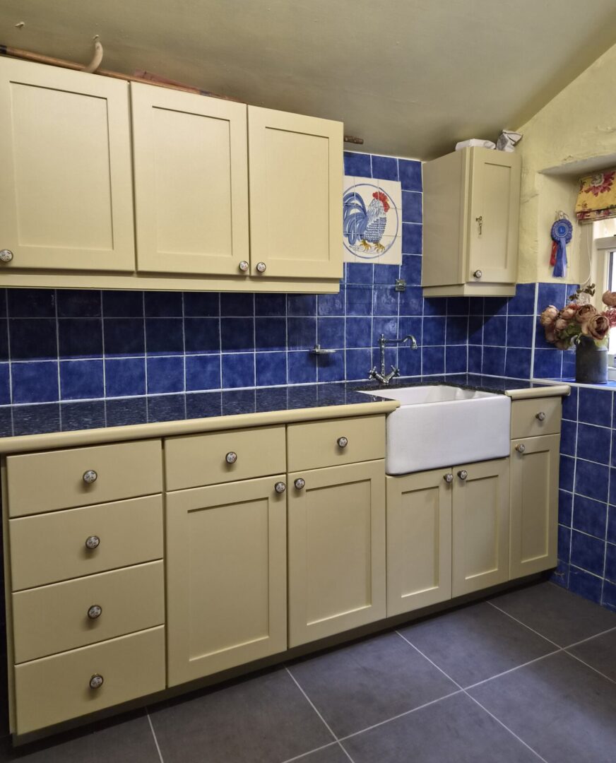 oak apple - yellow - hand painted kitchen transformation - A Twist of Somerset - commission painting - Cupboard Cabinet Makeover
