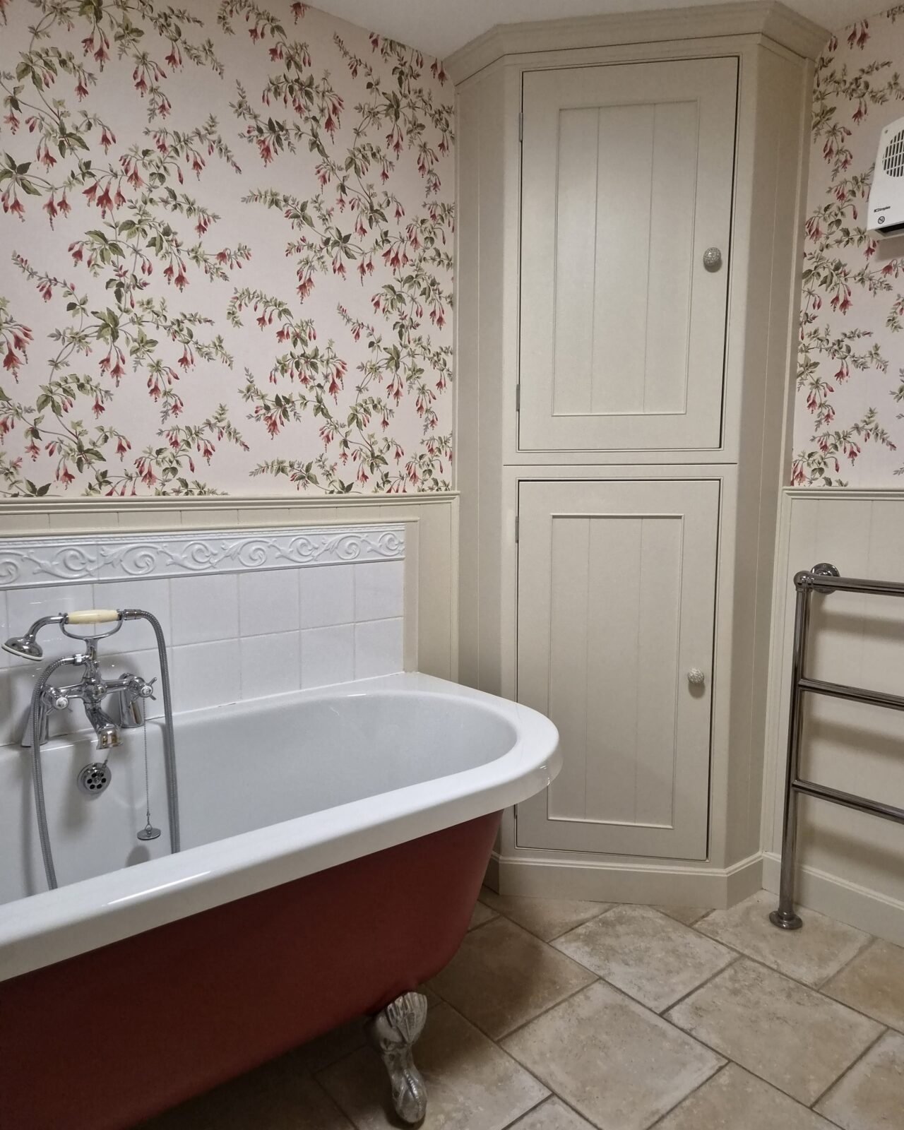 clay mid - bronze red roll top bath -hand painted bathroom - A Twist of Somerset - commission painting