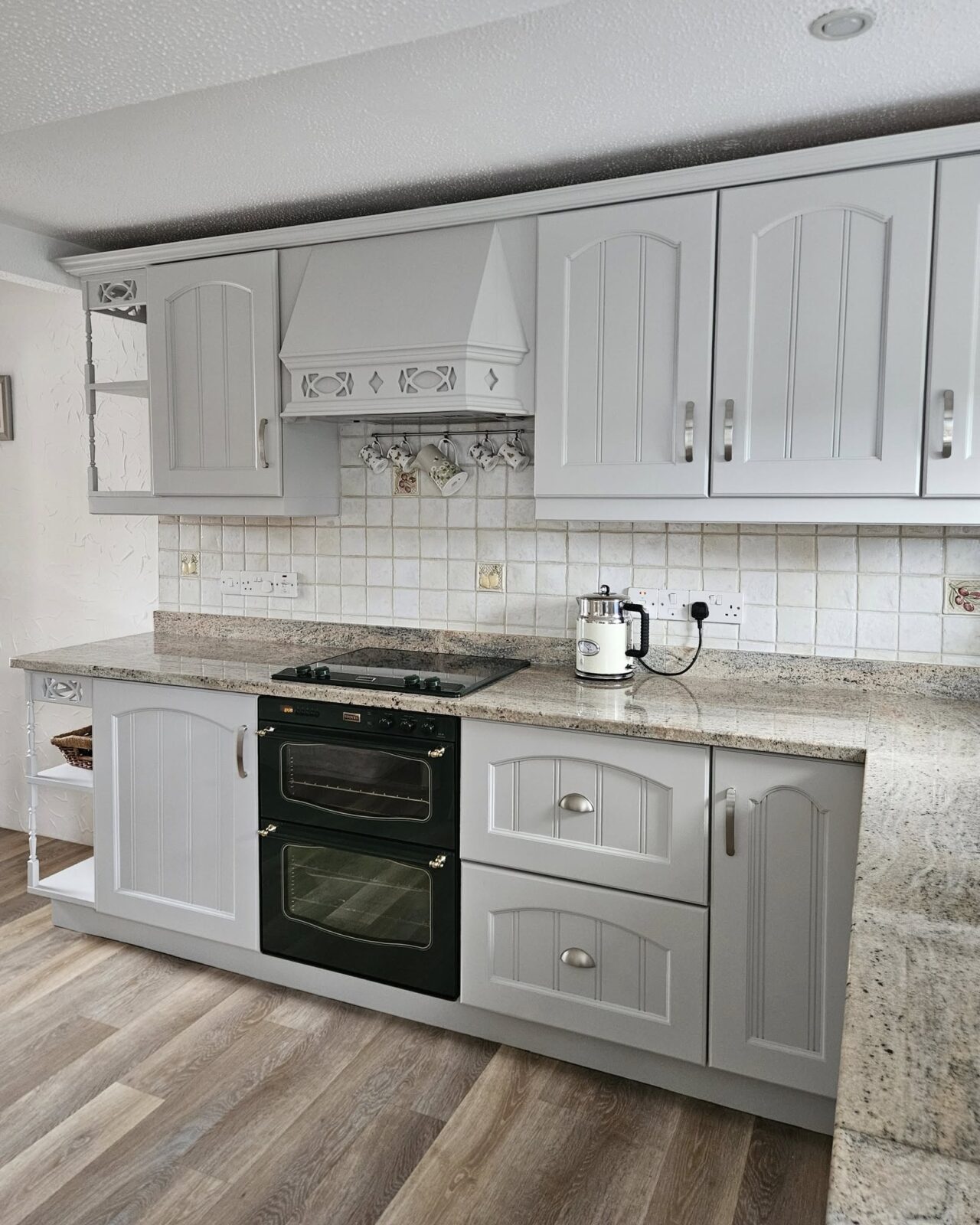 French Grey - hand painted kitchen transformation - A Twist of Somerset - commission painting - Cupboard Cabinet Makeover