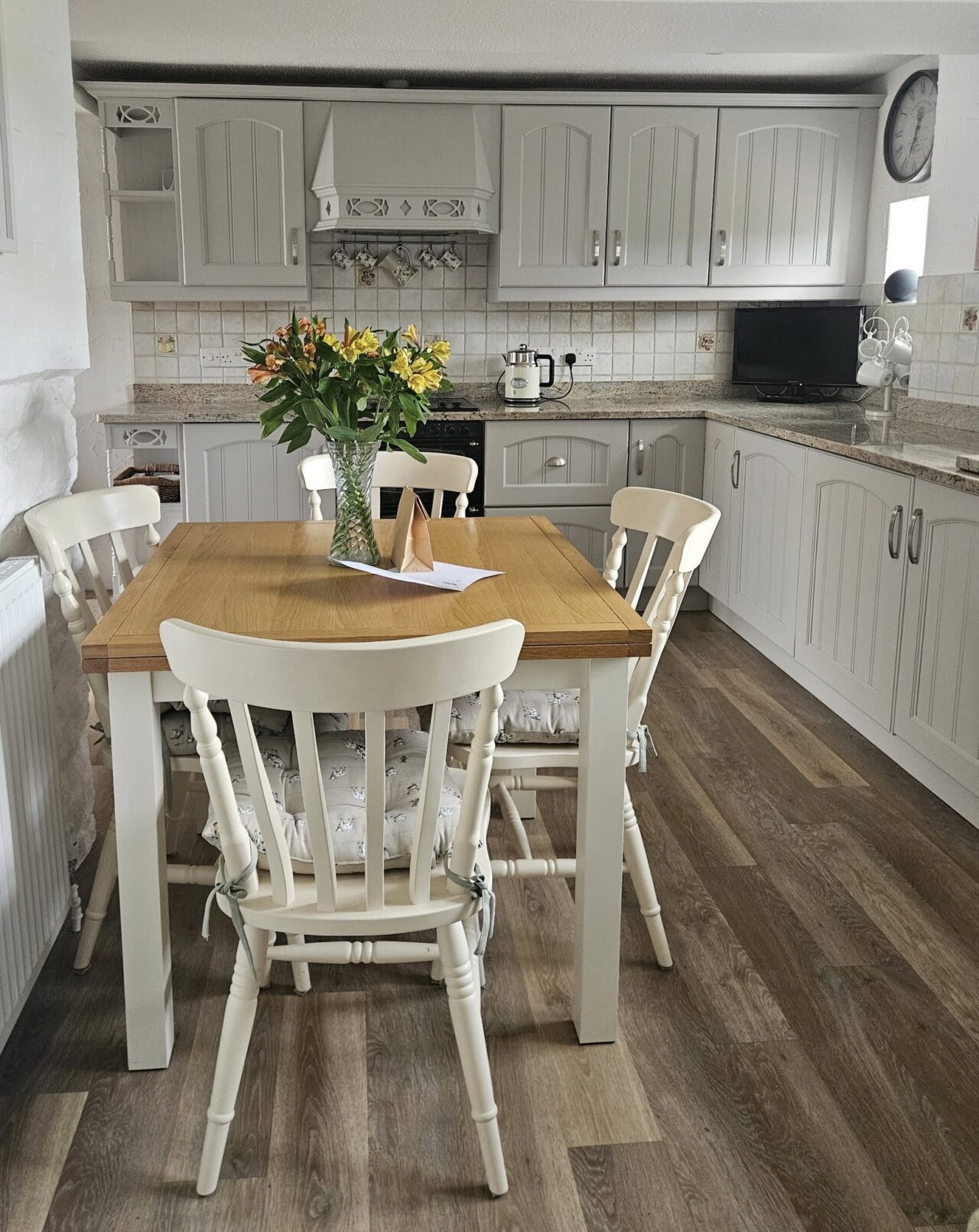 French Grey - hand painted kitchen transformation - A Twist of Somerset - commission painting - Cupboard Cabinet Makeover