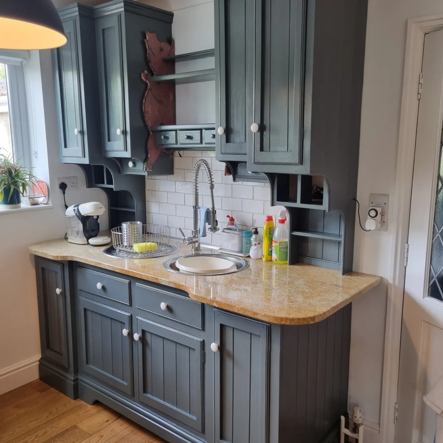 Grey hand painted kitchen