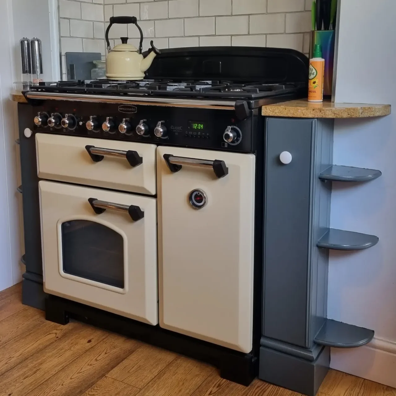 Grey hand painted kitchen