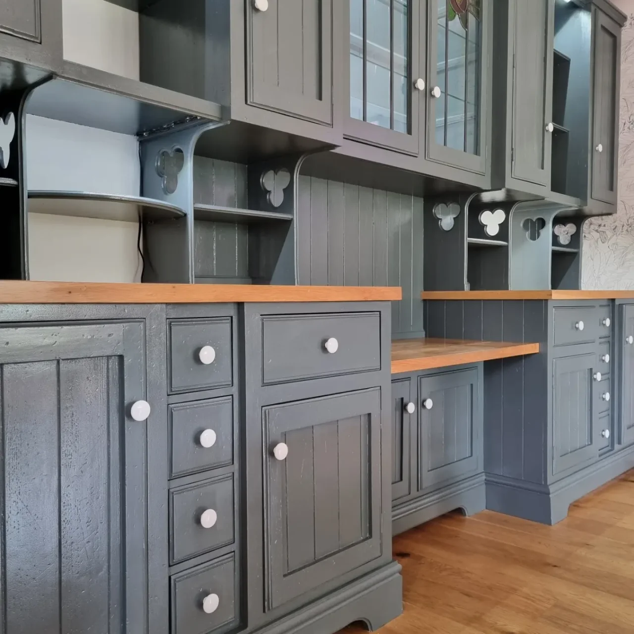 Grey hand painted kitchen