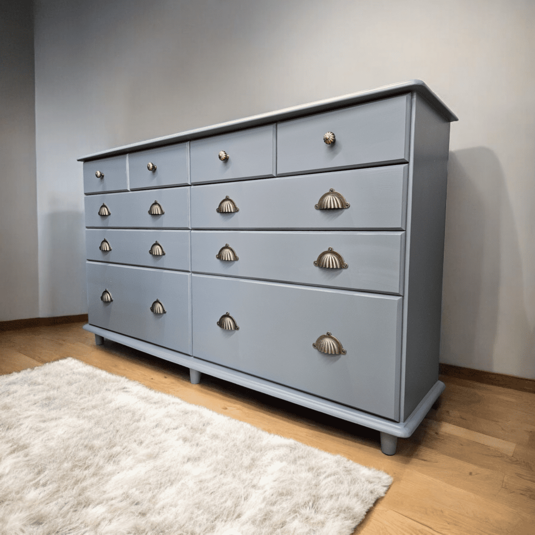 large chest of drawers - juniper ash - hand painted furniture - A Twist of Somerset - commission painting