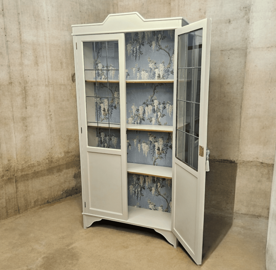 wisteria vintage bookcase - hand painted furniture - A Twist of Somerset - commission painting