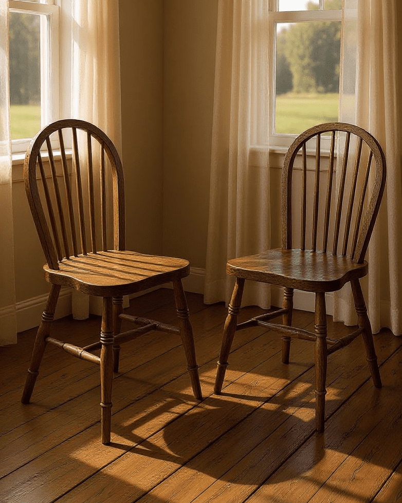 stripped vintage chairs - hand painted furniture - A Twist of Somerset - commission painting
