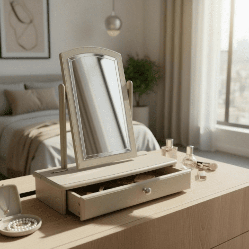 book room green - dressing table mirror - hand painted furniture - A Twist of Somerset - commission painting