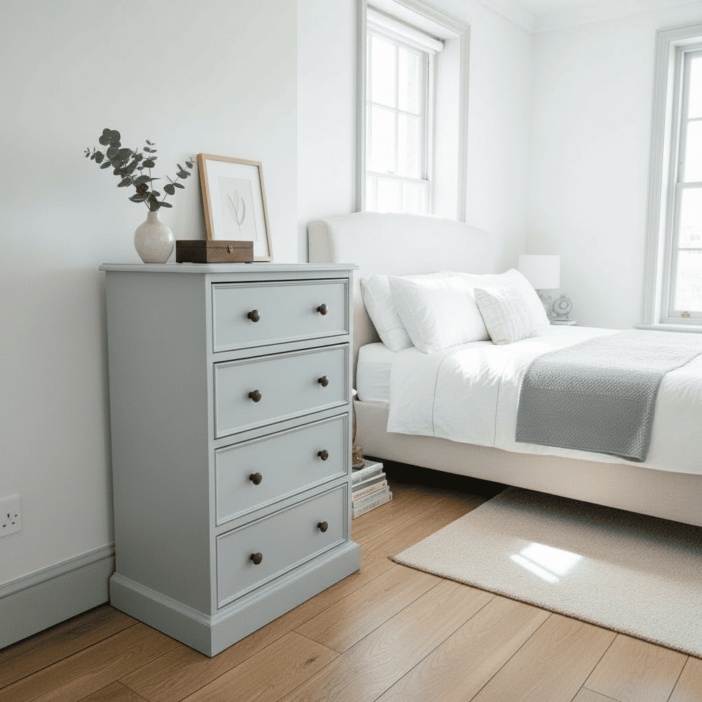 Bone china blue - farmhouse chest of drawers - hand painted furniture - A Twist of Somerset - commission painting