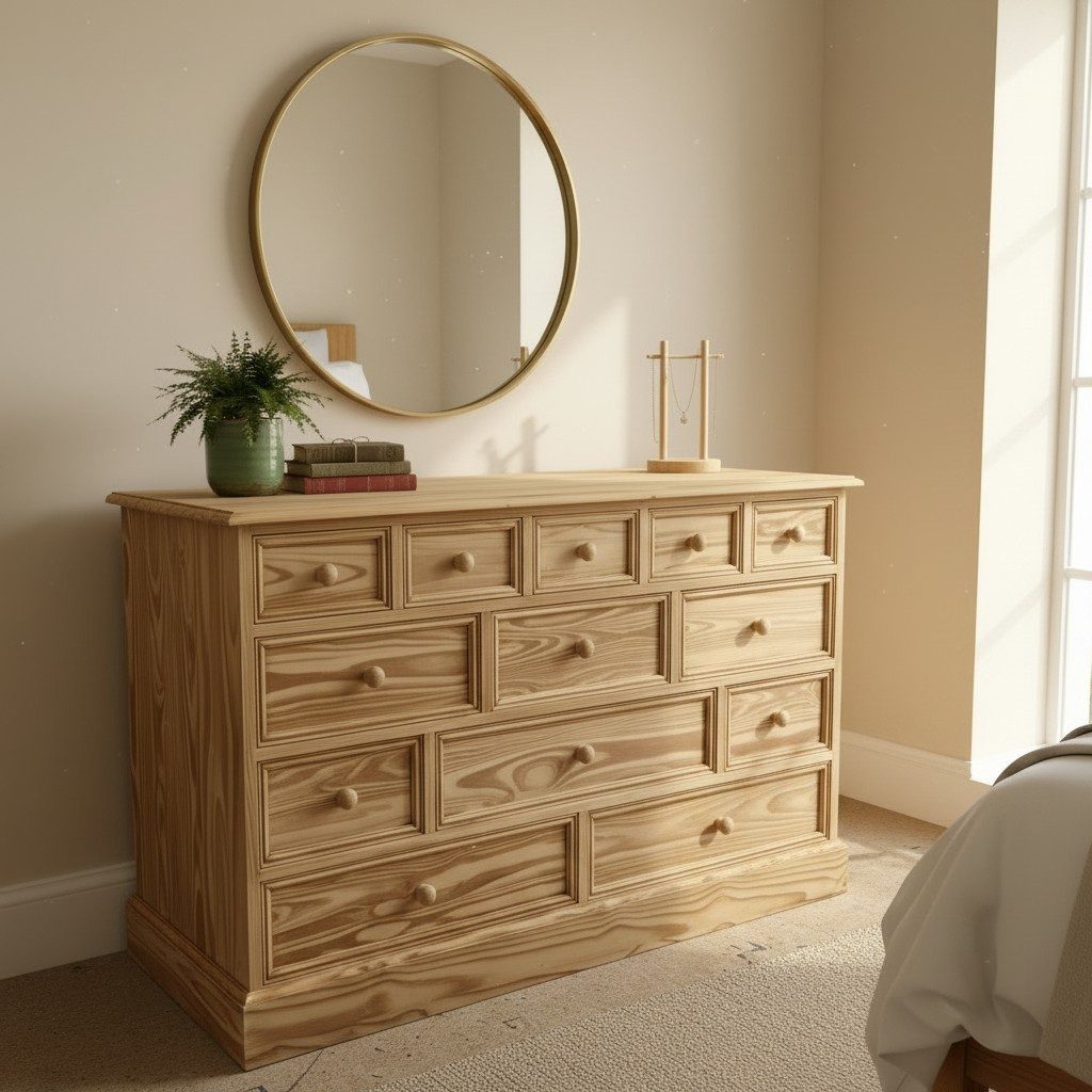 stripped 13 drawer merchants chest - wooden - pine - hand painted furniture - A Twist of Somerset - commission painting