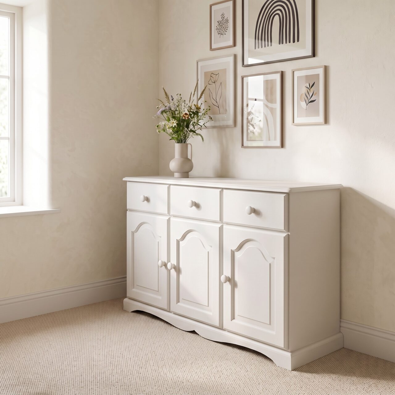 sideboard - Chest of drawers - silent white mid - cream - neutral - hand painted furniture - A Twist of Somerset - commission painting