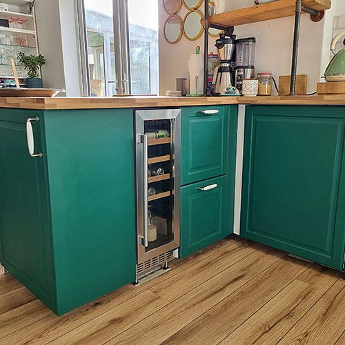 Victory Lane - Forest Green - hand painted kitchen transformation - A Twist of Somerset - commission painting - Cupboard Cabinet Makeover