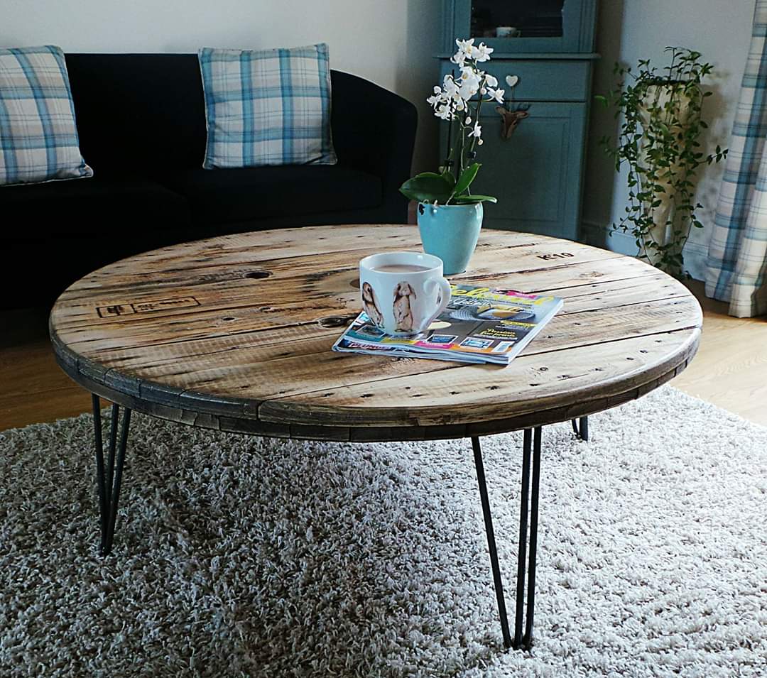 How to Make Cable Spool Coffee Table l DIY Cable Reel Coffee Table