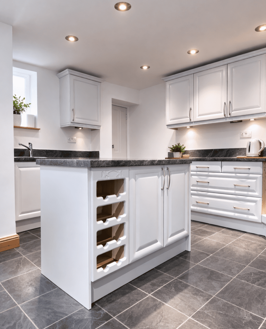 bone china blue - hand painted kitchen transformation - A Twist of Somerset - commission painting - Cupboard Cabinet Makeover