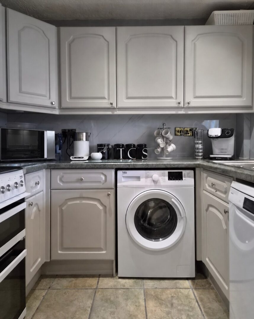 french grey - hand painted kitchen transformation - A Twist of Somerset - commission painting - Cupboard Cabinet Makeover