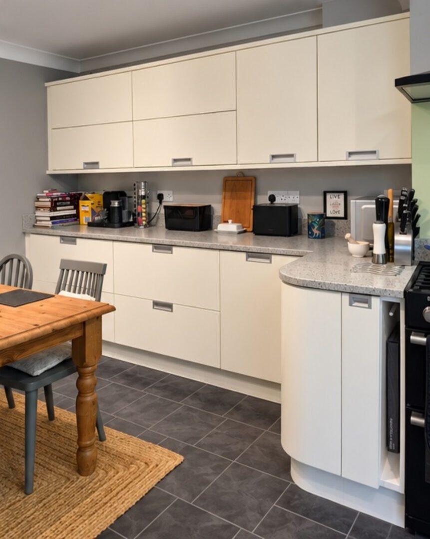 first light - off white - cream - hand painted kitchen transformation - A Twist of Somerset - commission painting - Cupboard Cabinet Makeover